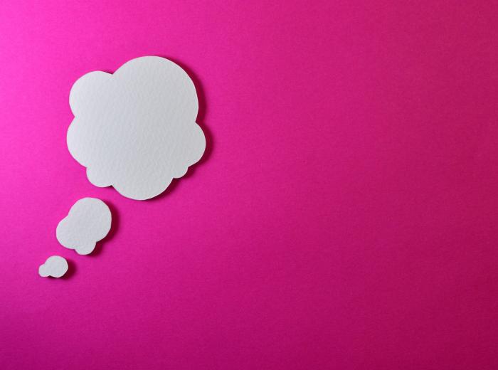 Thoughts with pink background